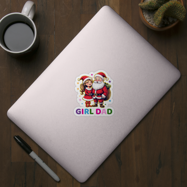 Girl Dad Santa Claus by Creatifly Graphic Tees